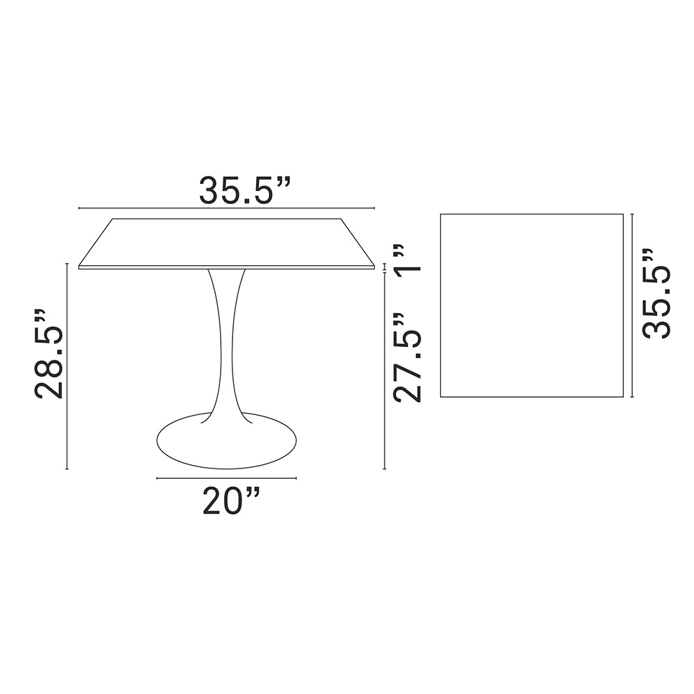 Lippa 47" Square Wood Top Dining Room Table Set - Modern Dining Table Set - BUILDMYPLACE