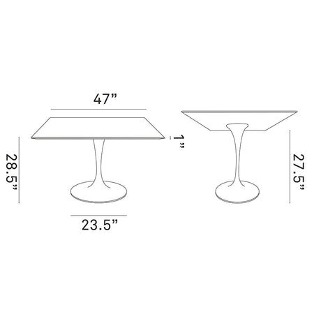 Lippa 47" Square Wood Top Dining Table Lippa 47" Square Wood Top Dining Room Table Set - Modern Dining Table Set - BUILDMYPLACE