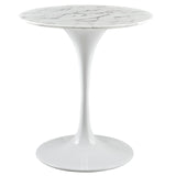 Lippa 28" Round Artifical Marble Dining Room Table Set - Modern Dining Table Set - BUILDMYPLACE