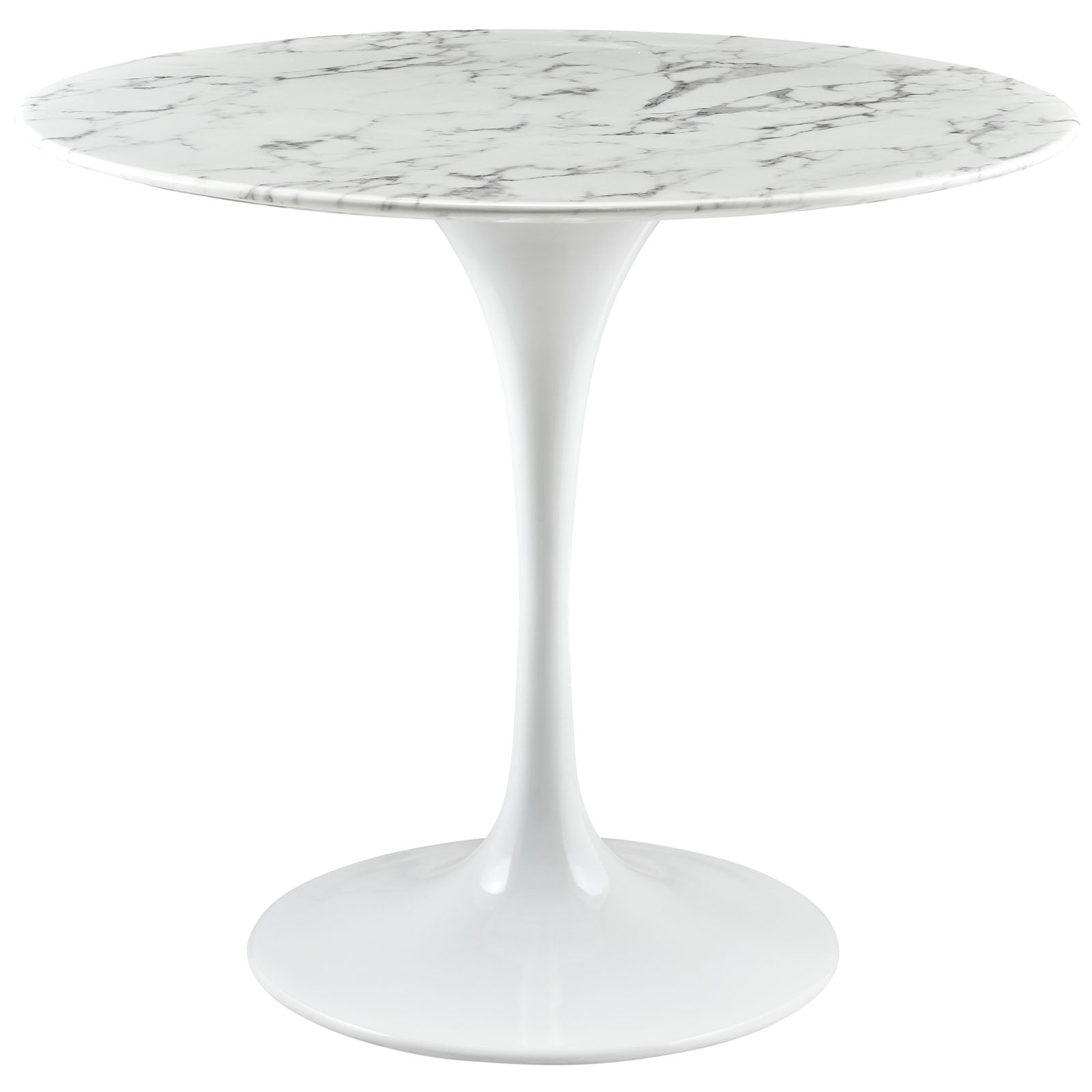 Lippa 36" Round Artifical Marble Dining Room Table Set - Modern Dining Table Set