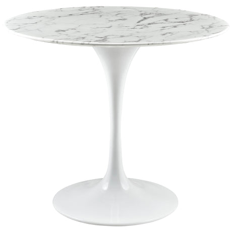 Lippa 36" Round Artifical Marble Dining Room Table Set - Modern Dining Table Set - BUILDMYPLACE