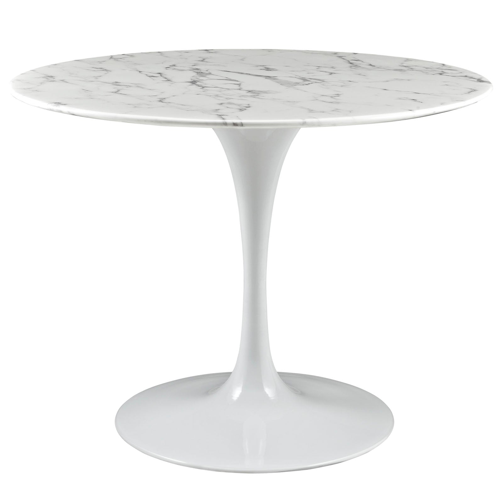 Lippa 40" Round Artifical Marble Dining Room Table Set - Modern Dining Table Set