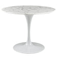 Lippa 40" Round Artifical Marble Dining Room Table Set - Modern Dining Table Set - BUILDMYPLACE