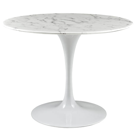 Lippa 40" Round Artifical Marble Dining Room Table Set - Modern Dining Table Set - BUILDMYPLACE