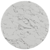 Lippa 40" Round Artifical Marble Dining Room Table Set - Modern Dining Table Set - BUILDMYPLACE