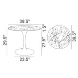 Lippa 40" Round Artifical Marble Dining Room Table Set - Modern Dining Table Set - BUILDMYPLACE