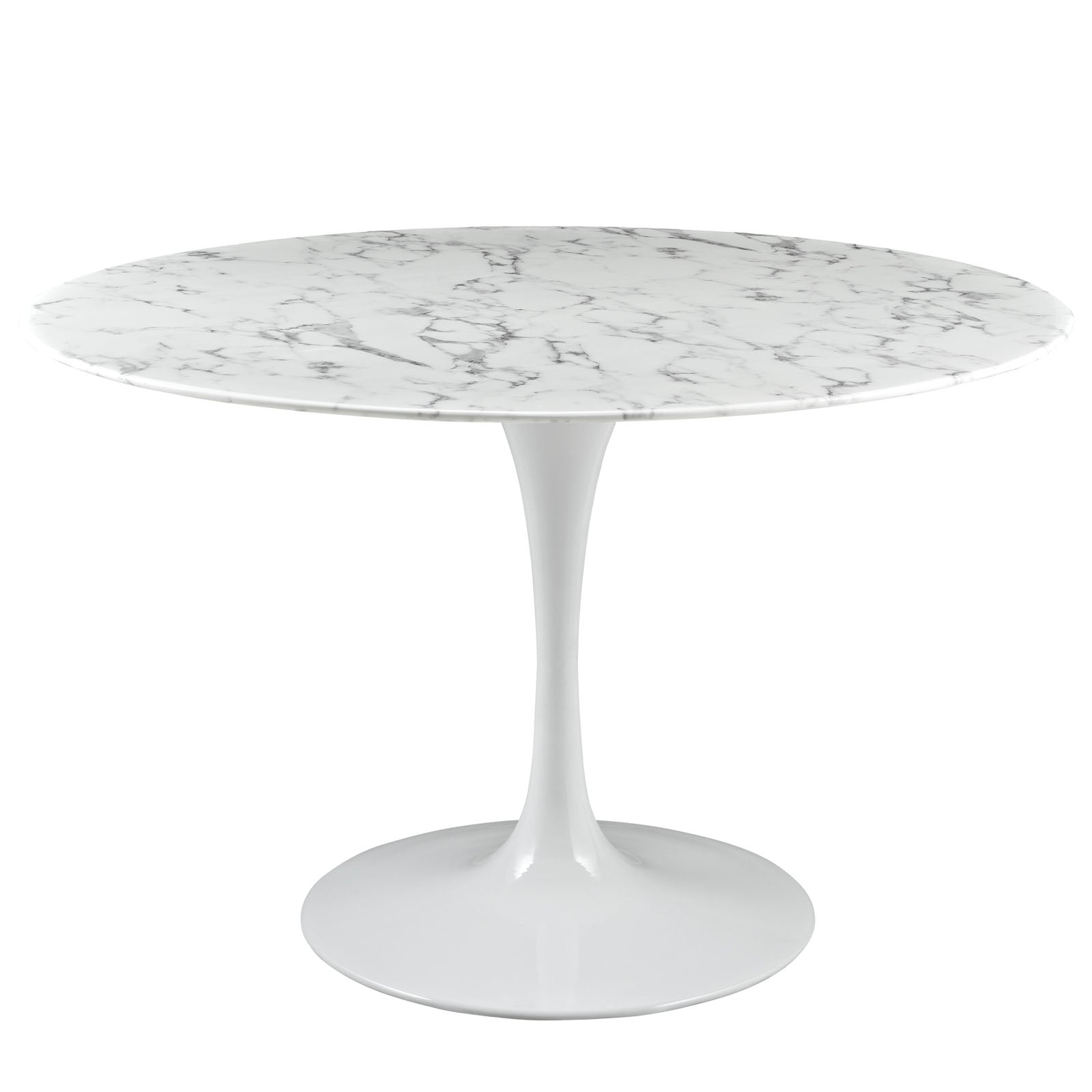 Lippa 47" Round Artifical Marble Dining Room Table Set - Modern Dining Table Set