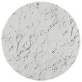 Lippa 47" Round Artifical Marble Dining Room Table Set - Modern Dining Table Set - BUILDMYPLACE