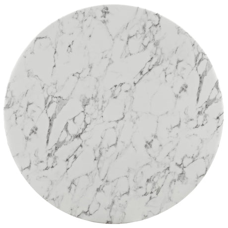 Lippa 47" Round Artifical Marble Dining Room Table Set - Modern Dining Table Set - BUILDMYPLACE