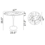 Lippa 47" Round Artifical Marble Dining Room Table Set - Modern Dining Table Set - BUILDMYPLACE