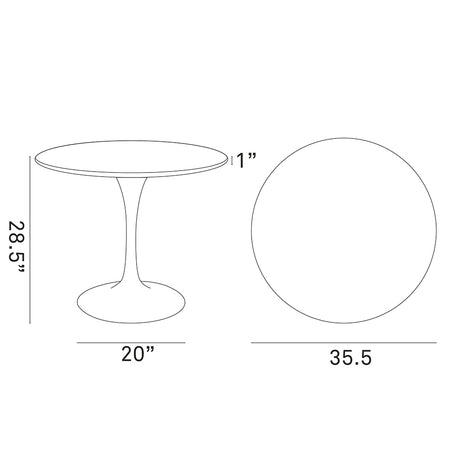Lippa 36" Round Dining Room Table Set - Modern Dining Table Set - Walnut - BUILDMYPLACE