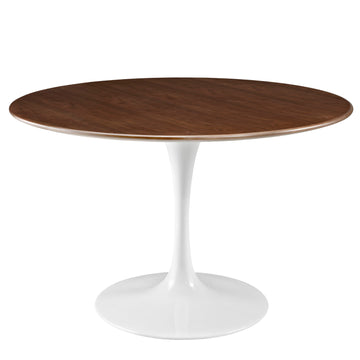 Lippa 47" Round Dining Room Table - Modern Dining Table Set - Walnut