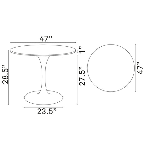 Lippa 47" Round Dining Room Table - Modern Dining Table Set - Walnut - BUILDMYPLACE