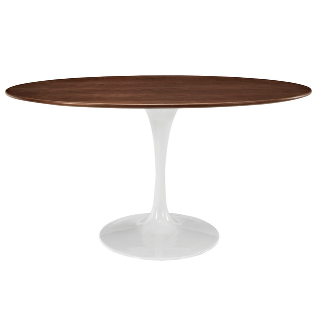 Lippa 60" Oval Walnut Dining Table Walnut - BUILDMYPLACE