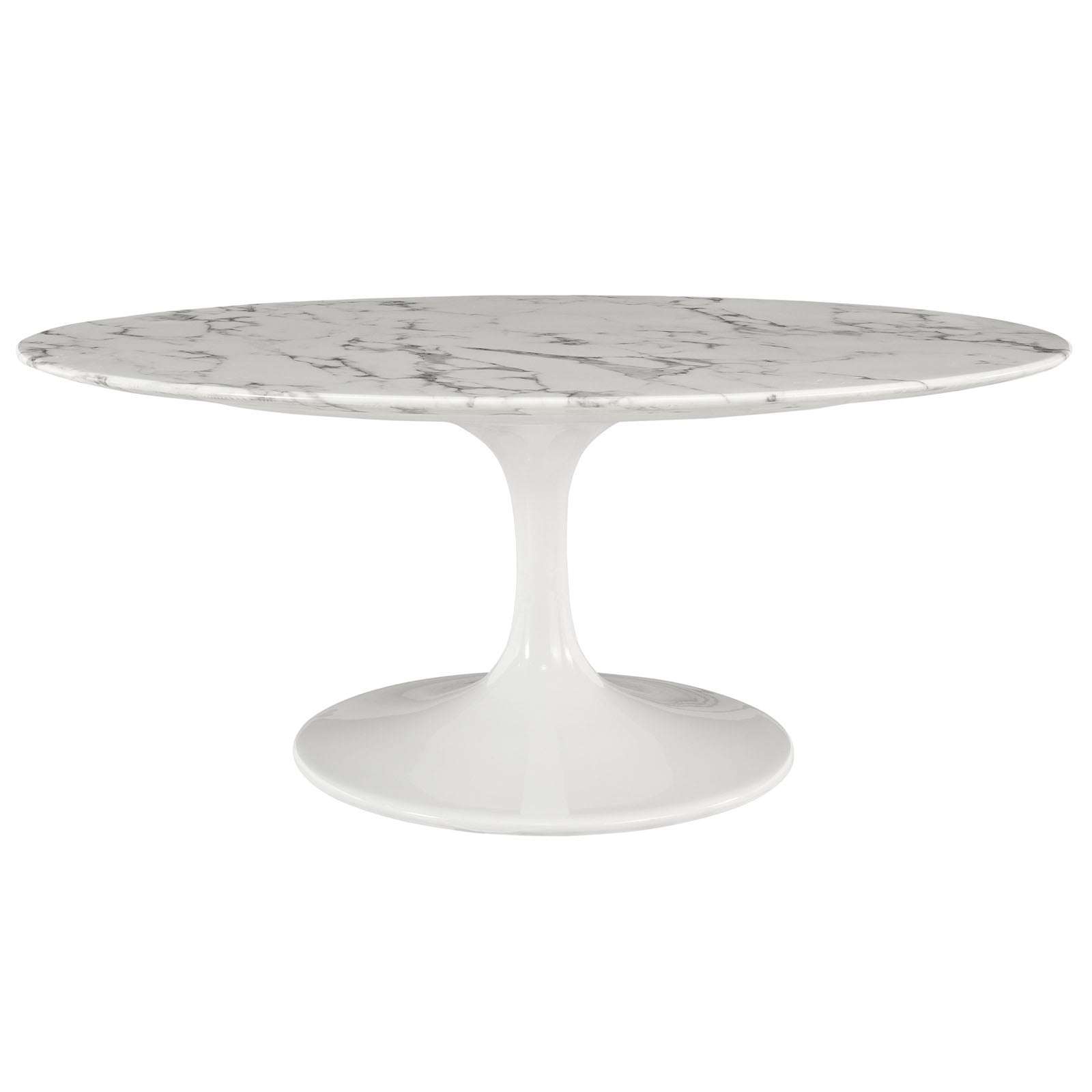 Lippa 42" Oval - Shaped Artifical Marble Top Coffee Table -  Dining Table