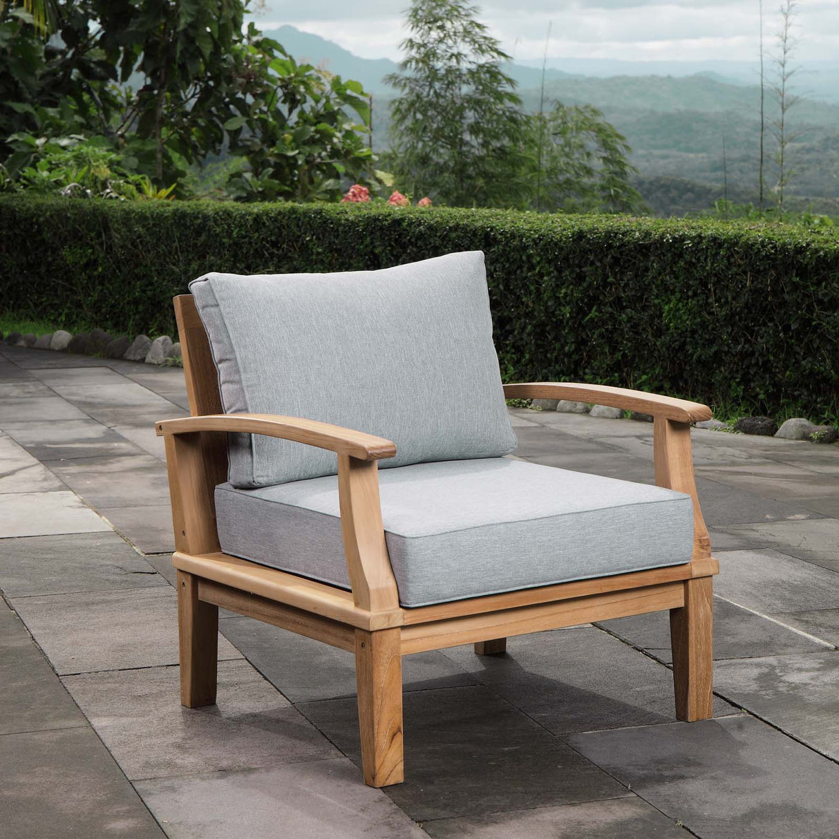 Marina Outdoor Patio Teak Armchair - BUILDMYPLACE