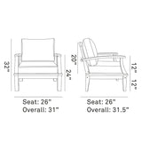 Marina Outdoor Patio Teak Armchair - BUILDMYPLACE