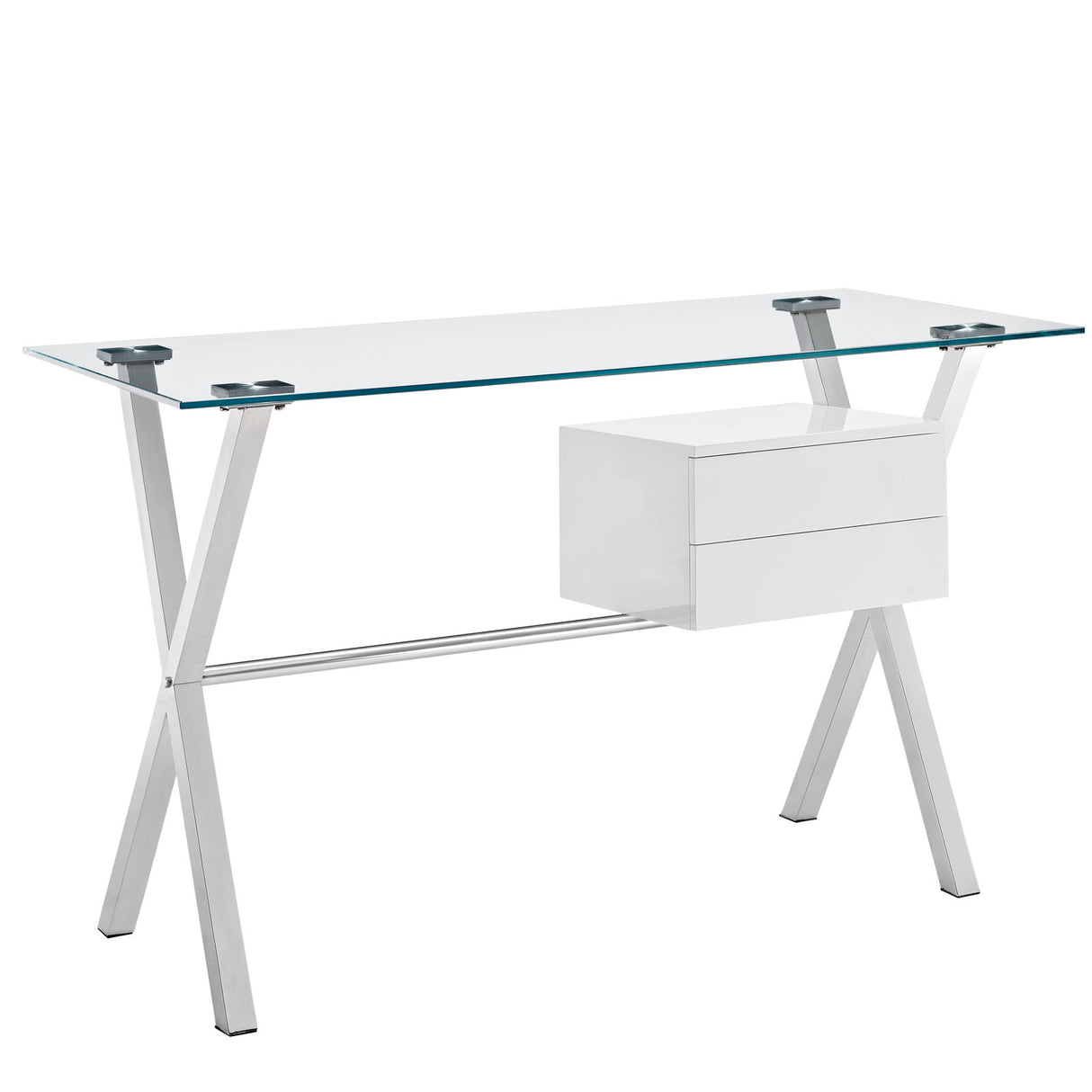 Shop Stasis Glass Top Office Desk for Modern Offices at BUILDMyplace