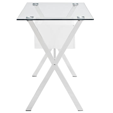 Stasis Contemporary Modern Glass Top Office Desk-Living room Furniture