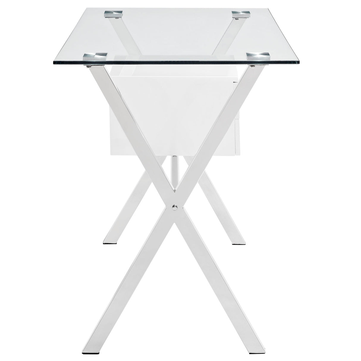 Stasis Contemporary Modern Glass Top Office Desk-Living room Furniture - BUILDMYPLACE