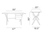 Stasis Contemporary Modern Glass Top Office Desk-Living room Furniture - BUILDMYPLACE