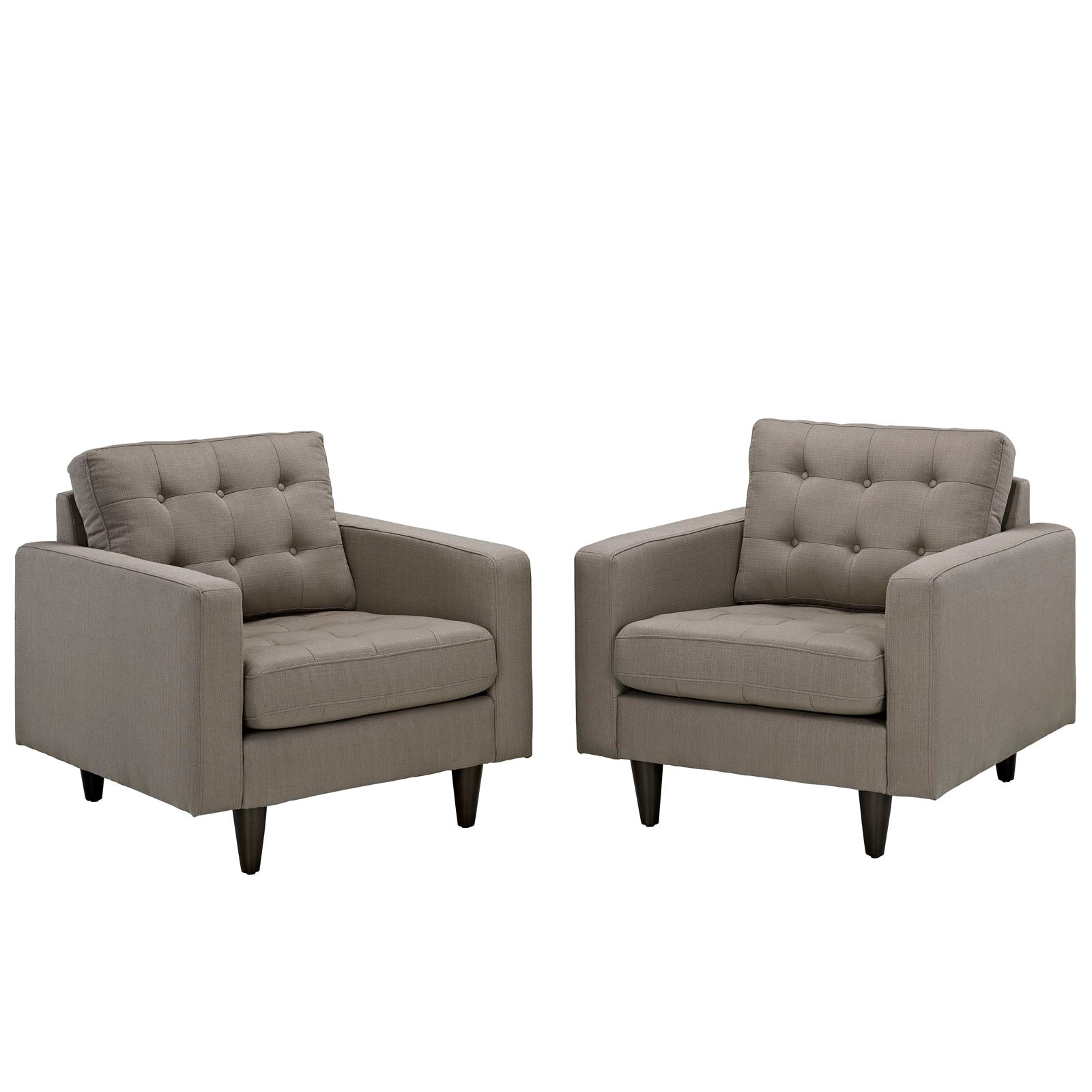 Funkeen Modern Accent Chair Set of 2 Comfortable Button Tufted Reading Sofa  Chair Comfy Upholstered Linen Fabric Arm Chair Bedrooms Living Room Chairs