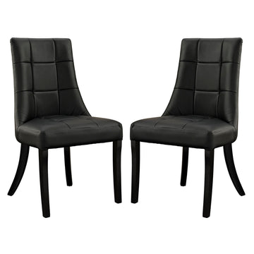 Modern Tufted Nobles Vinyl Dining Chair Set Of 2 - Dining Room Chair  Set
