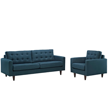 Modern Empress Sofa And Loveseat - Comfy ArmChairs - Sectional Living Room Set