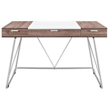 Modern Simple Style Panel Writing Office Desk With Storage Drawers In Birch color - BUILDMYPLACE