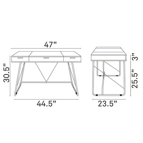 Modern Simple Style Panel Writing Office Desk With Storage Drawers In Birch color - BUILDMYPLACE