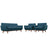 Modern Engage Fabric Armchairs - Loveseat Bedroom Wooden Legs Accent Chair - 3 Set - BUILDMYPLACE