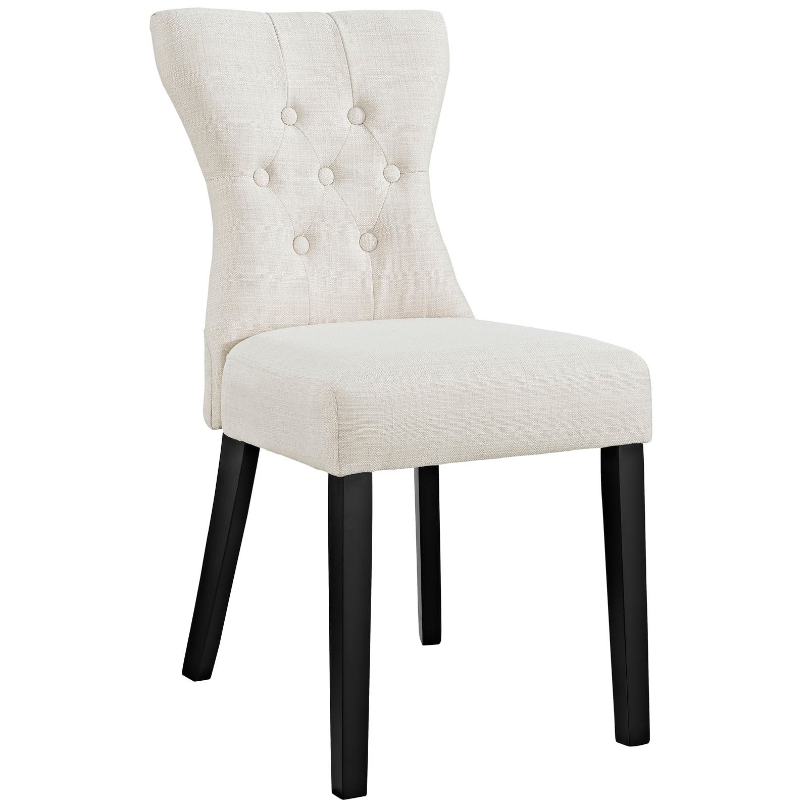 Silhouette Living Room Dining Fabric Side Chair - Softly Tapered Back Dining Chair