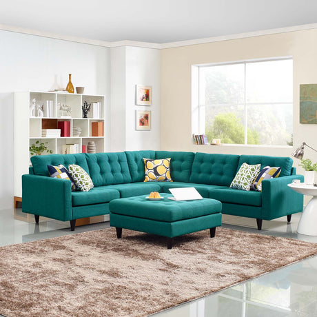 Mid Century Empress Club Armchair And Sofa - 3 - Set - Comfy Fabric Wooden Lounge Chair - BUILDMYPLACE