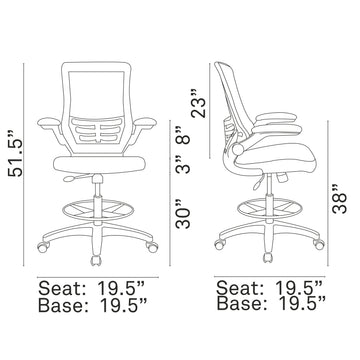 Attainment Vinyl Drafting Chair for Adjustable Height Standing Desks