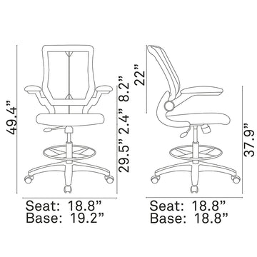 Veer Drafting Chair- Tall Office Chair For Adjustable Standing Desks