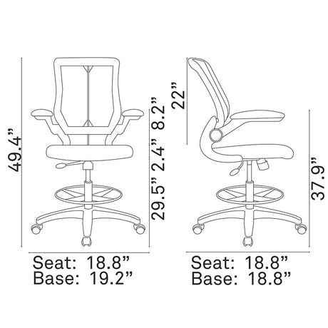 Veer Drafting Chair- Tall Office Chair For Adjustable Standing Desks - BUILDMYPLACE