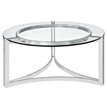Modern Tempered Glass Signet Stainless Steel Coffee table - Cocktail Table