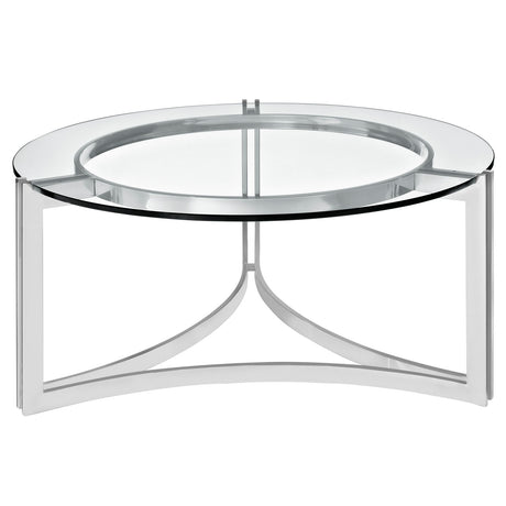 Modern Tempered Glass Signet Stainless Steel Coffee table - Cocktail Table - BUILDMYPLACE