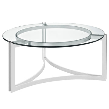 Modern Tempered Glass Signet Stainless Steel Coffee table - Cocktail Table
