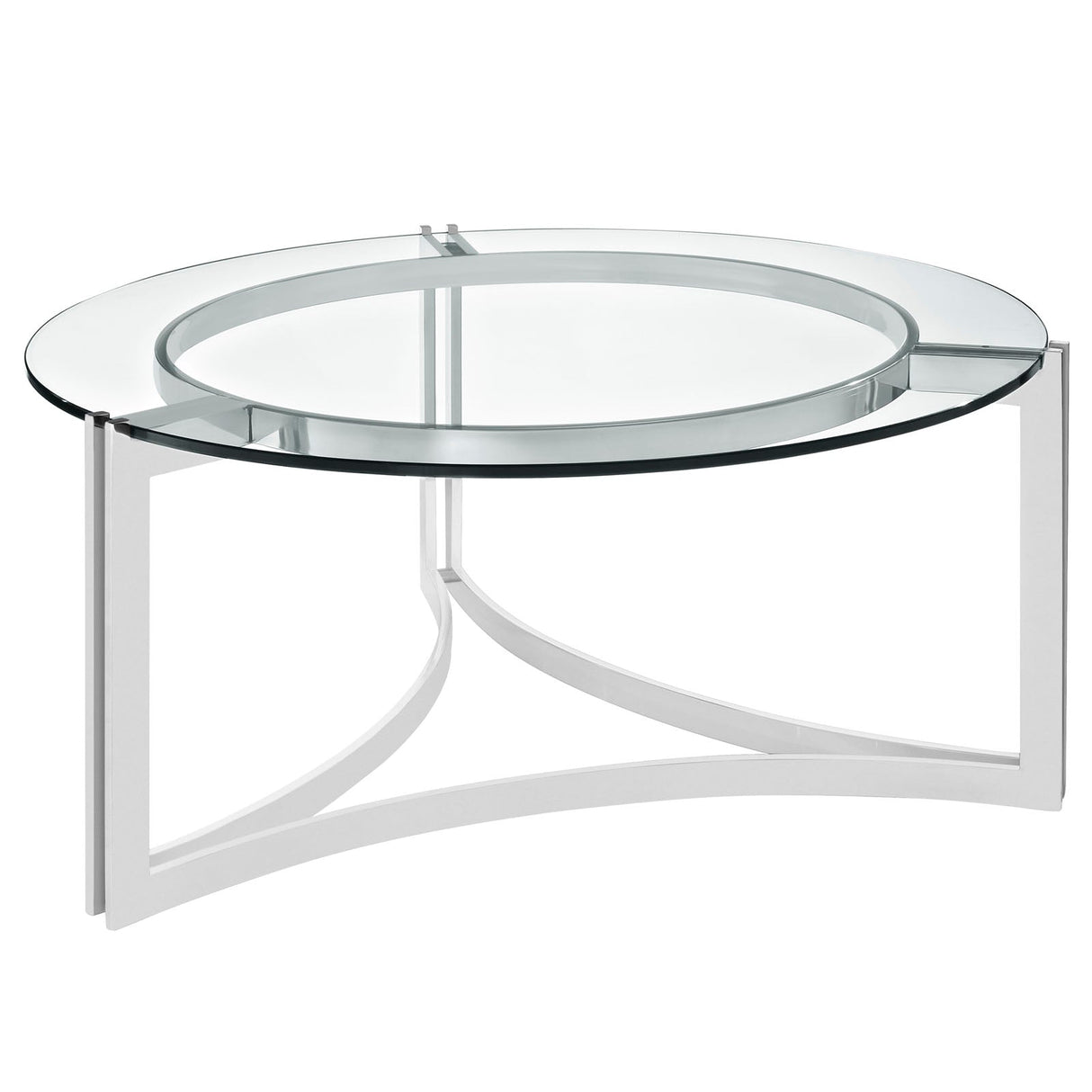 Modern Tempered Glass Signet Stainless Steel Coffee table - Cocktail Table - BUILDMYPLACE