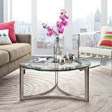 Modern Tempered Glass Signet Stainless Steel Coffee table - Cocktail Table - BUILDMYPLACE