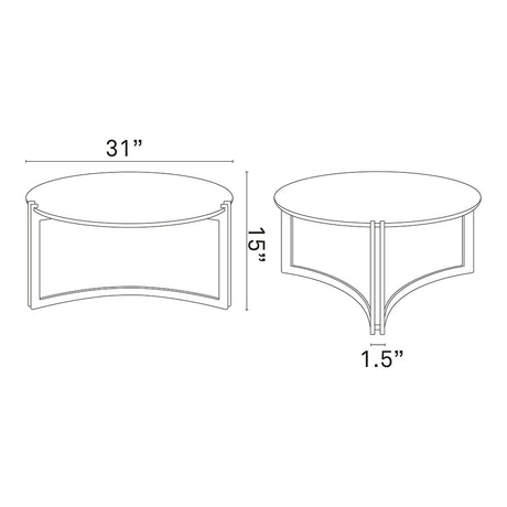 Modern Tempered Glass Signet Stainless Steel Coffee table - Cocktail Table - BUILDMYPLACE