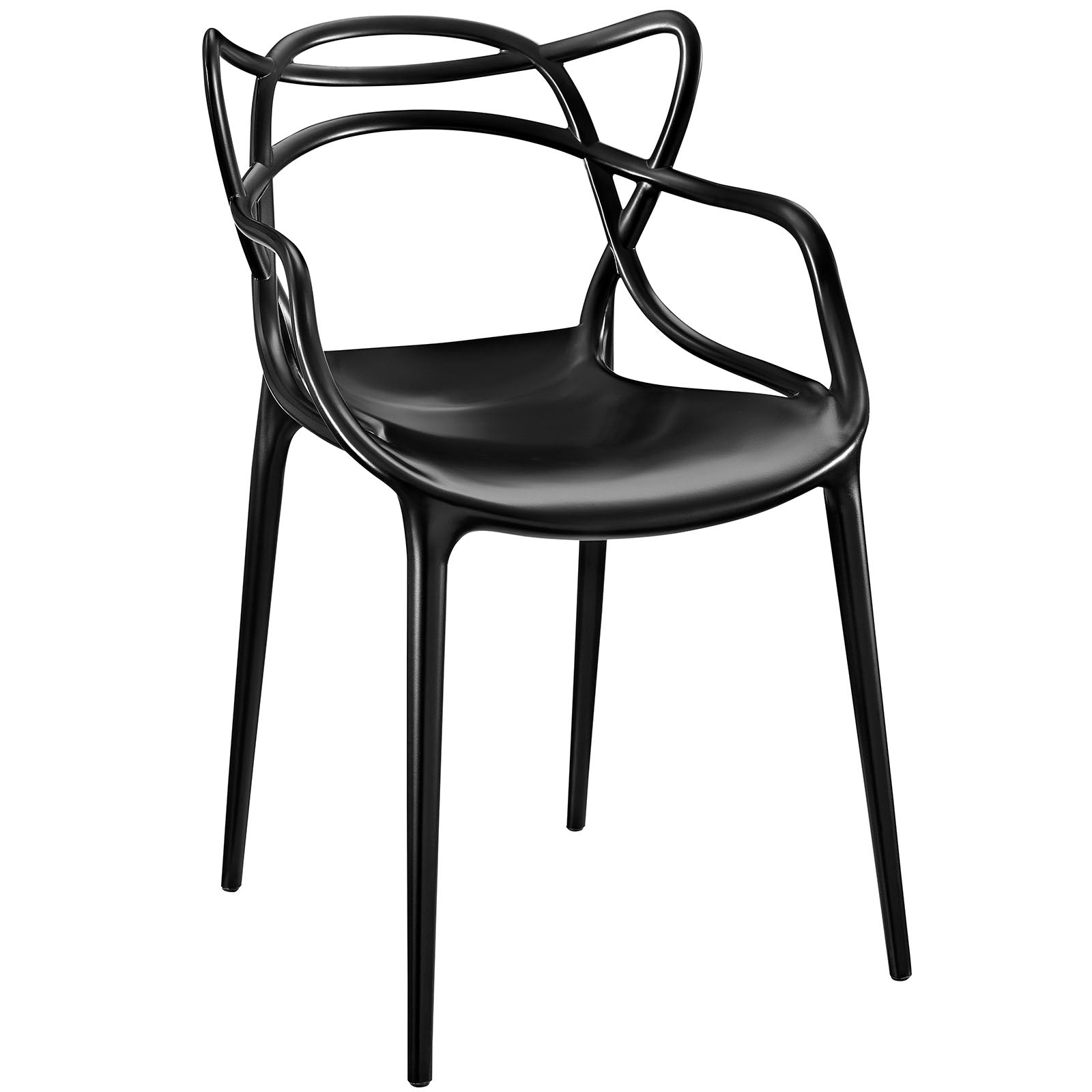 Modern Entangled Plastic Molded Dining Side Armchair - Dining Sets