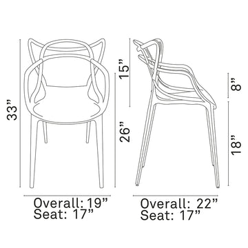Modern Entangled Plastic Molded Dining Side Armchair - Dining Sets