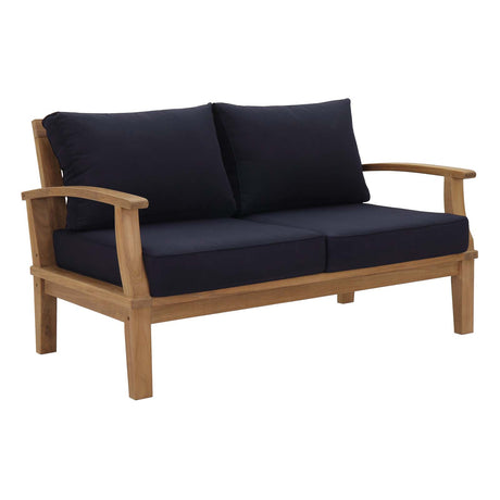 Marina 4 Piece Two Armchair Outdoor Patio Teak Set - BUILDMYPLACE