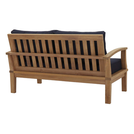 Marina 4 Piece Two Armchair Outdoor Patio Teak Set - BUILDMYPLACE