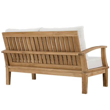 Marina 4 Piece Two Armchair Outdoor Patio Teak Set - BUILDMYPLACE
