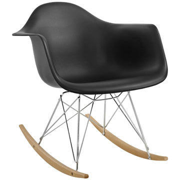 Mid - Century Modern Rocker Plastic Lounge Chair - Corner Reading Chair