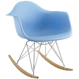 Mid - Century Modern Rocker Plastic Lounge Chair - Corner Reading Chair - BUILDMYPLACE