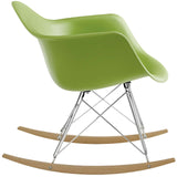 Mid - Century Modern Rocker Plastic Lounge Chair - Corner Reading Chair - BUILDMYPLACE